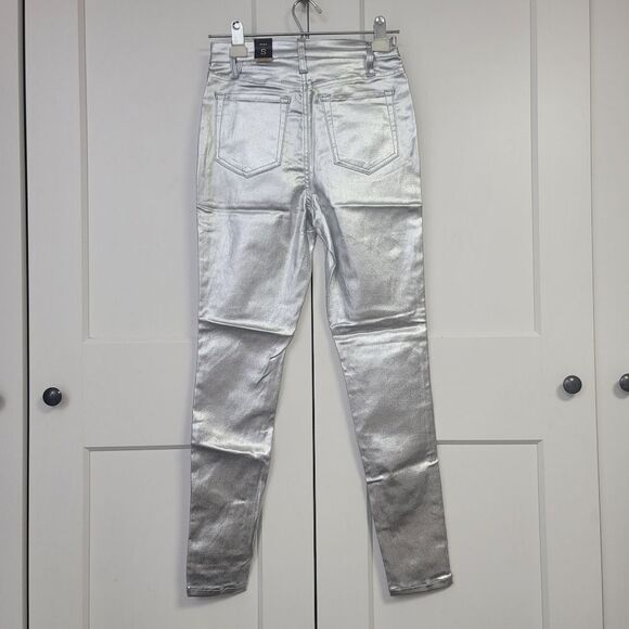 Ymi womens high rise metallic skinny jeans, small - Picture 3 of 10